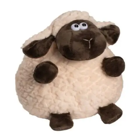 Χαριτωμένο και απαλό λούτρινο προβατάκι Shaolin the Sheep στολισμένο με κομψή κορδέλα ανθοπωλείου ως πρωτότυπο παιχνιδιάρικο δώρο
